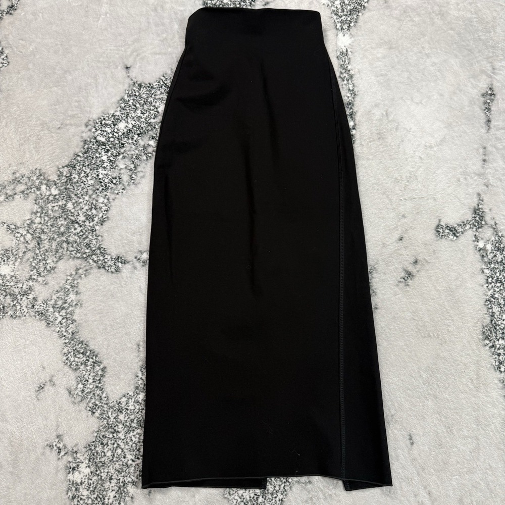 Zara Maxi Skirt Womens Size S Black High Waist Stretch Viscose Blend Long